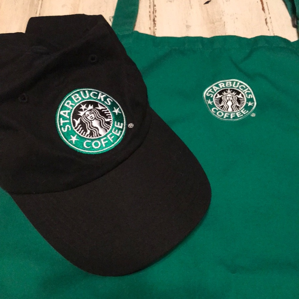 Starbucks barista apron and cap